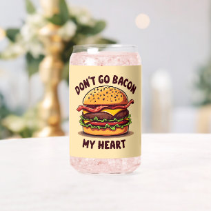 Funny Food Pun Bacon Lover Cheeseburger Design Can Glass