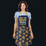 Funny Food Pun Love Triangle Retro Pizza Pattern Apron<br><div class="desc">Funny and cool apron to make cooking more fun. Personalized gift for family and friends who love cooking,  baking and trying new recipe in the kitchen. Customize the wording to fit your occasion. You can use the Design Tool to further change the font type,  font color and font size.</div>