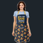 Funny Food Pun Love Triangle Retro Pizza Pattern Apron<br><div class="desc">Funny and cool apron to make cooking more fun. Personalized gift for family and friends who love cooking,  baking and trying new recipe in the kitchen. Customize the wording to fit your occasion. You can use the Design Tool to further change the font type,  font color and font size.</div>