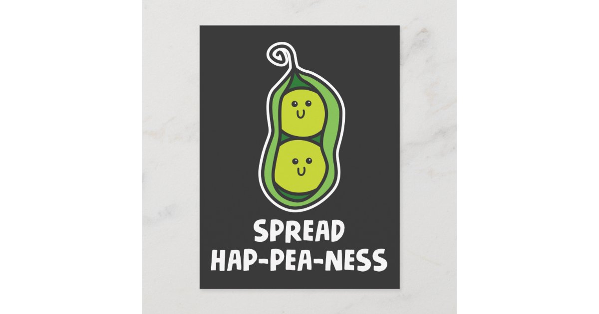 Funny Food Pun Pea Cute Vegetable Joke Happiness Postcard | Zazzle Funny Food Pun Pea Cute Vegetable Joke Happiness Postcard | Zazzle