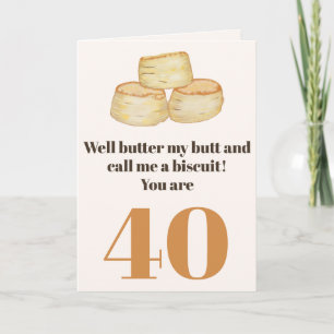 Funny food quote 40th birthday card