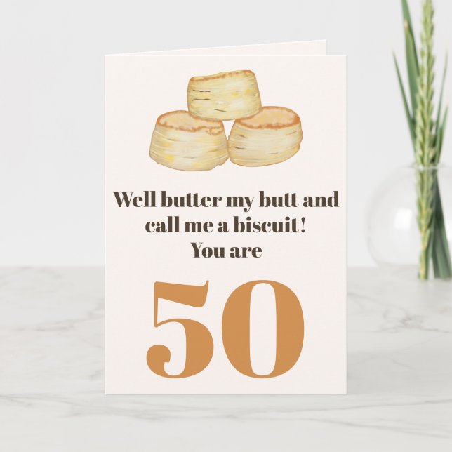Funny food quote 50th birthday card (Front)