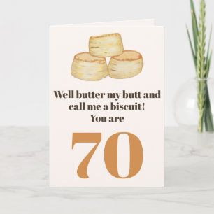 Funny food quote 70th birthday card