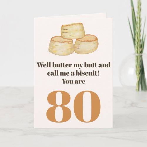 Funny food quote 80th birthday card