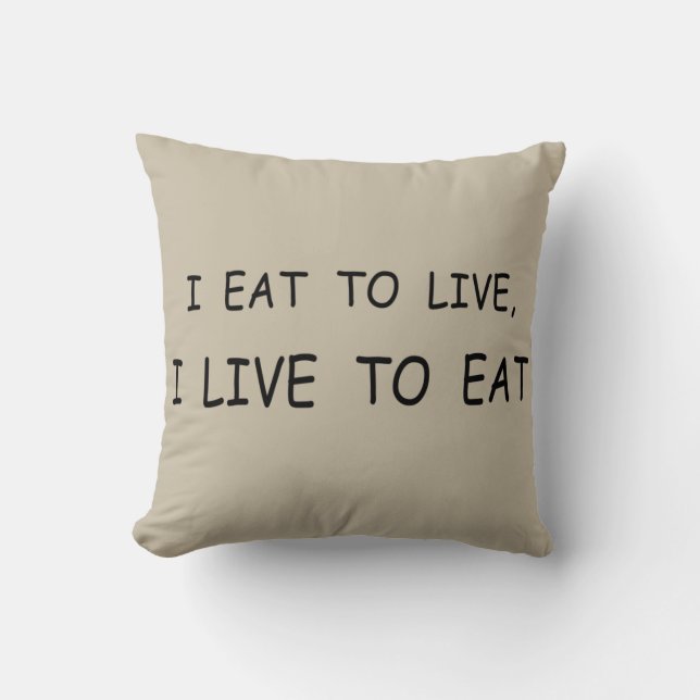 Funny food sayings throw pillow (Front)