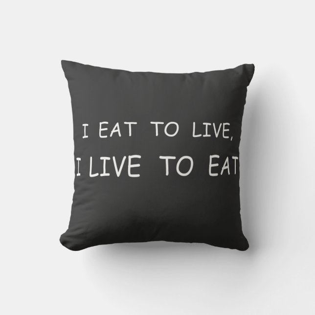 Funny food sayings throw pillow (Front)