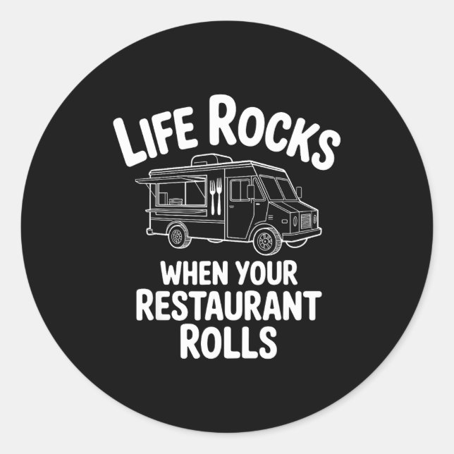 Funny Food Truck Design For Men Women Kids Food Tr Classic Round Sticker (Front)