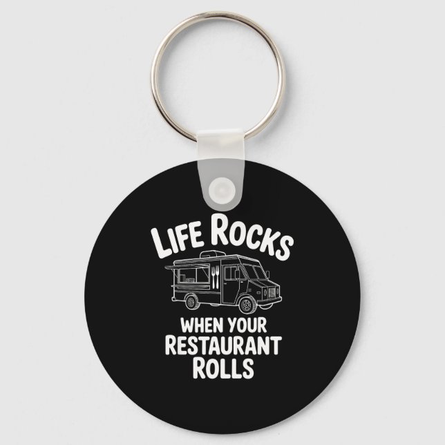 Funny Food Truck Design For Men Women Kids Food Tr Keychain (Front)