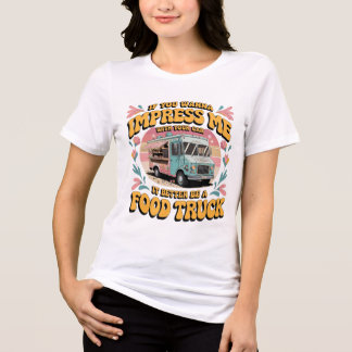 Funny Food Truck Lover Retro 70s Groovy Foodie Tri-Blend Shirt