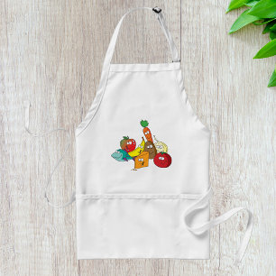 Funny Food With Faces Adult Apron