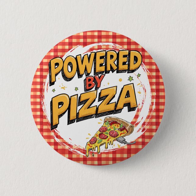 Funny Foodie Accessory pizza lover power Button (Front)
