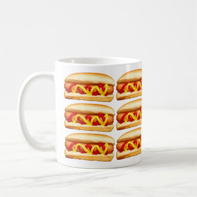 Funny Foodie Hot Dog Coffee Mug (Left)