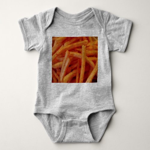 funny foodie humor junk food snack french fries baby bodysuit
