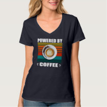 Funny Foodie Lovers Powered By Real Fresh Coffee M T-Shirt