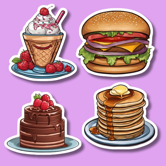 Funny Foodie Set Waterproof  Sticker (Creator Uploaded)