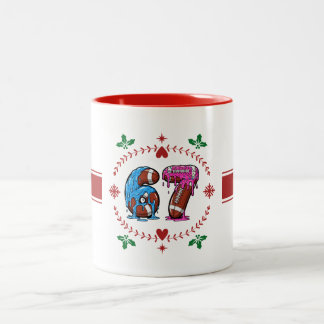 Funny Football 67 Drip Art Christmas Holiday Meme Two-Tone Coffee Mug