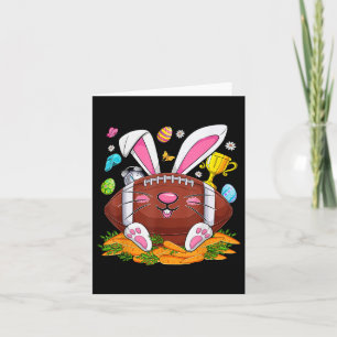 Funny Football & Bunny Face Eggs Happy Easter Card