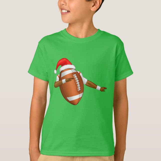 Funny Football Dab Sports Dance Santa Hat T-Shirt (Front)
