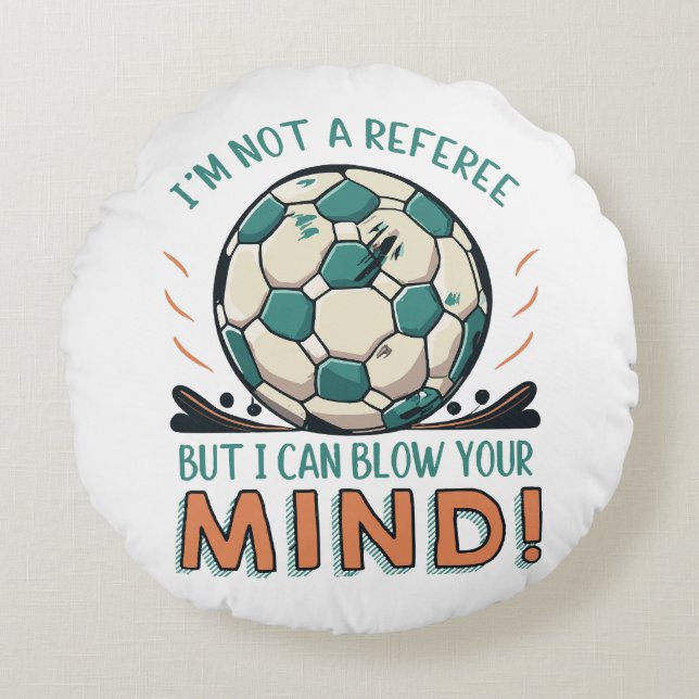 Funny Football Design Round Pillow (Front)