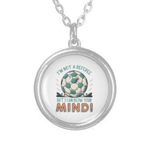 Funny Football Design Silver Plated Necklace