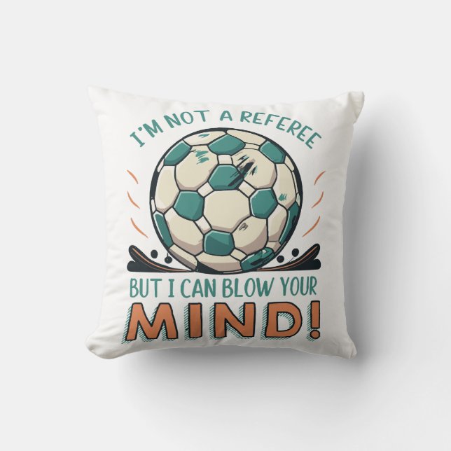 Funny Football Design Throw Pillow (Front)