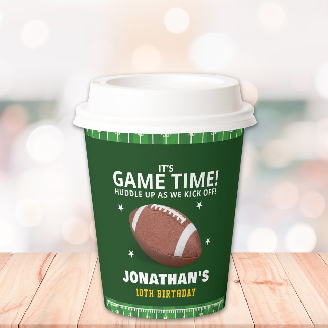 Funny Football Field Birthday boy Paper Cups (Creator Uploaded)