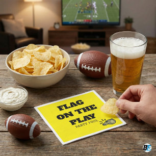 Funny Football "Flag On The Play" Penalty Party Napkins