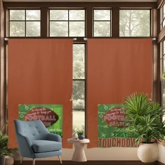 Funny Football Game Green Brown Drapes Curtains