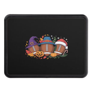 Funny Football Halloween Thanksgiving Xmas Spooky Hitch Cover