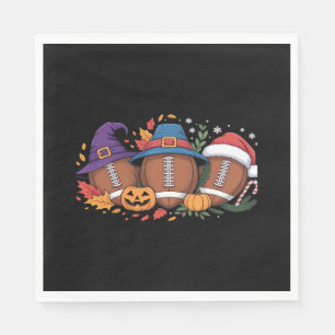 Funny Football Halloween Thanksgiving Xmas Spooky Napkins