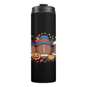Funny Football Halloween Thanksgiving Xmas Spooky Thermal Tumbler