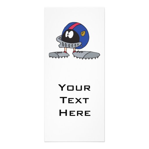funny football helmet cartoon character custom rack card on PopScreen