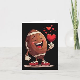 Funny Football Holding Heart Valentines Day Design Card
