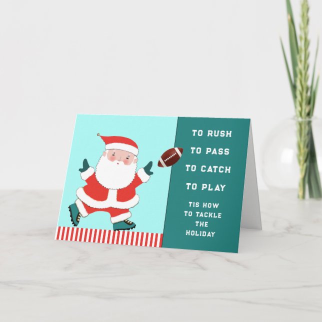 Funny Football Holiday Card (Front)
