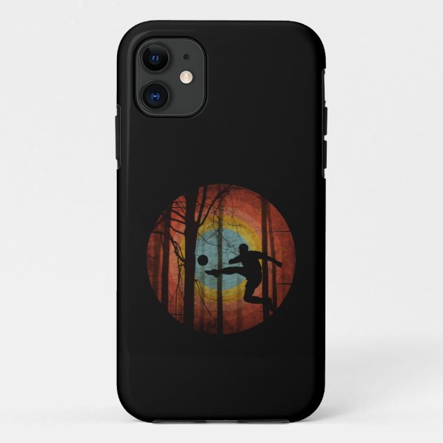 FUNNY FOOTBALL IN THE WOODS FOREST Case-Mate iPhone CASE (Back)