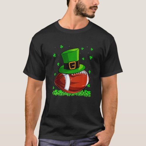 Funny Football Lover Hat Shamrock Irish St Patric T_Shirt