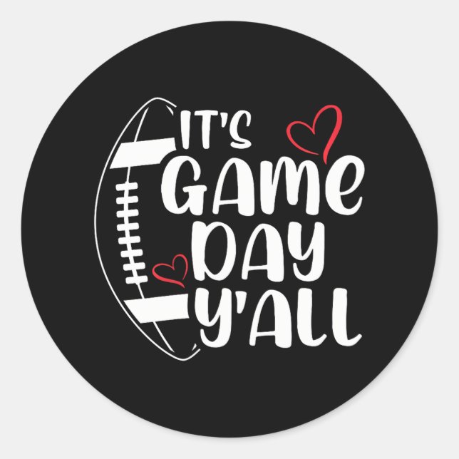 Funny Football Lover Women Football Game Day Classic Round Sticker (Front)