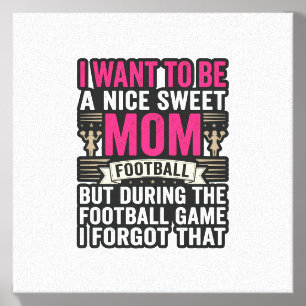 Funny Football Mom Vintage Engraving Shirt Design_ Canvas Photo Tile