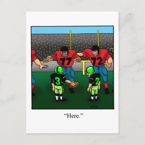 Funny Football Players Postcard