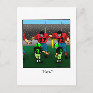 Funny Football Players Postcard