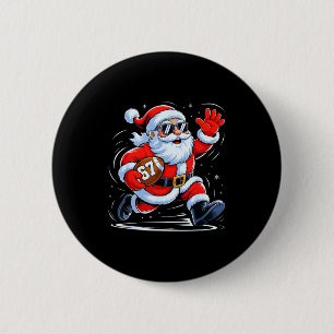 Funny Football Santa 67 Christmas Xmas Holiday Boy Button