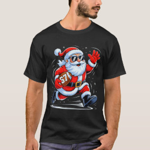 Funny Football Santa 67 Christmas Xmas Holiday Boy T-Shirt