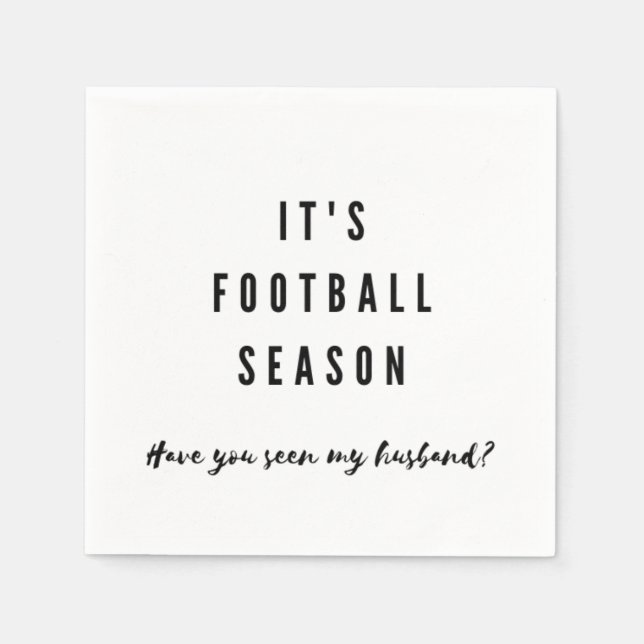 Funny Football Season Husband Super Bowl Napkins (Front)