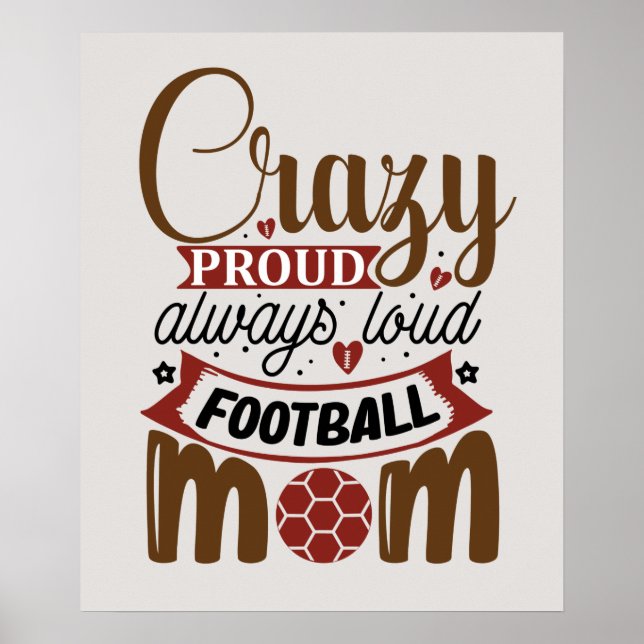 funny football sports Mom  Poster (Front)