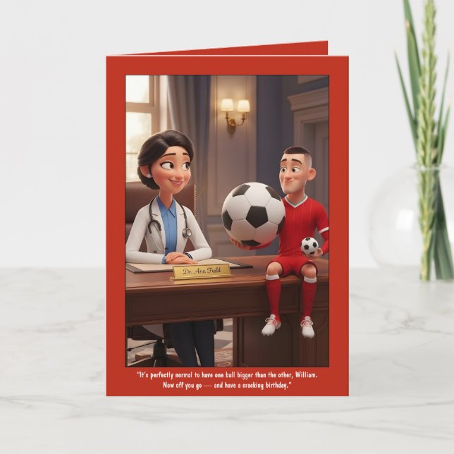 Funny Football Themed Birthday Card (Front)