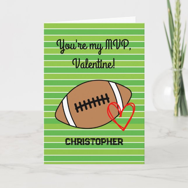 Funny Football Valentine's Day Card (Front)