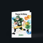 Funny Football Watercolor Splas Birthday Gridiron  Holiday Card<br><div class="desc">Football Watercolor Splash Birthday Gridiron</div>