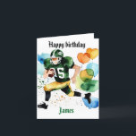 Funny Football Watercolor Splas Birthday Gridiron  Holiday Card<br><div class="desc">Football Watercolor Splash Birthday Gridiron</div>