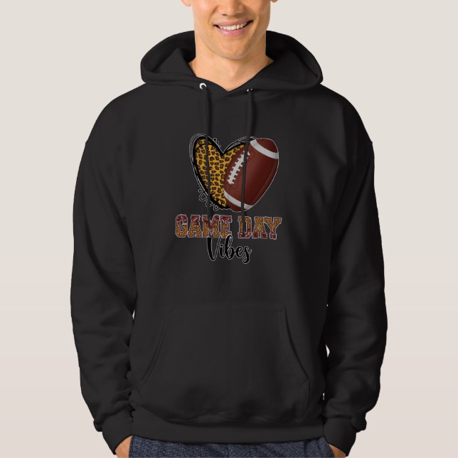 Funny Football Women Men Kids Game Day Vibes Footb Hoodie (Front)