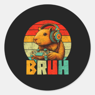 Funny For Capybara Lovers Mens Boys Kids Graphics Classic Round Sticker